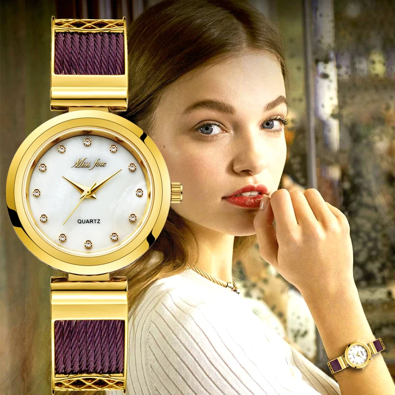

Christmas Watch Best-Seller Dropshipping New 2021 Hot Selling Women Blue Bracelet Watches Diamond Bu Bangle Reloj Muje