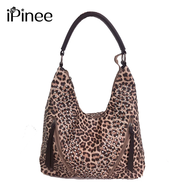 iPinee Luxury Fahsion Diamond Handbag Leopard Print Ladies Crossbody Shoulder Bag Women's Large Capacity Bag