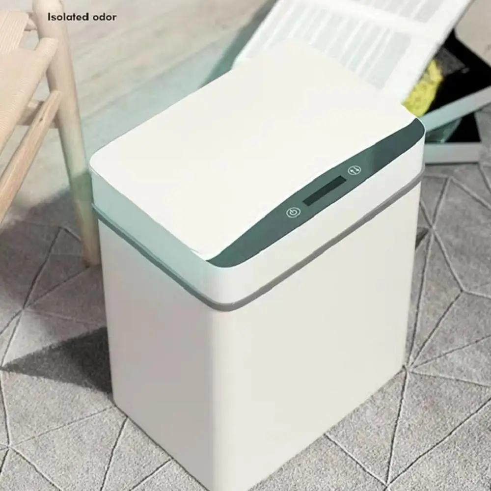 

15L Intelligent Garbage Can Automatic Sensor Smart Trash Can Touch Button Kick Battery Powered Home Kitchen Waste Rubbish Bin