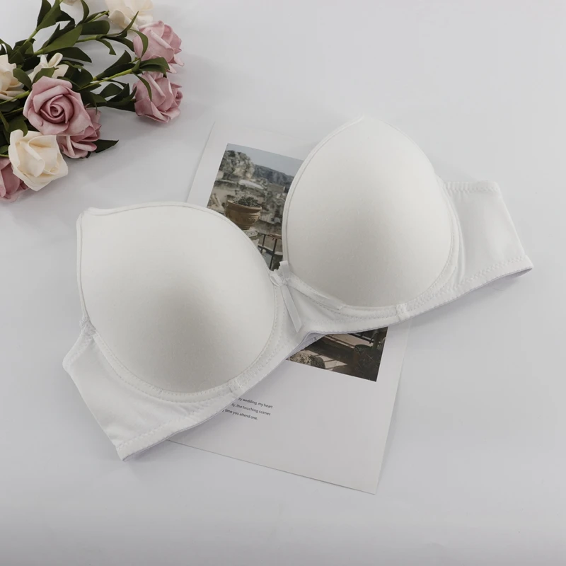 Женский бюстгальтер на бретельках PariFairy хлопковый однотонный тонких с пуш-ап 3