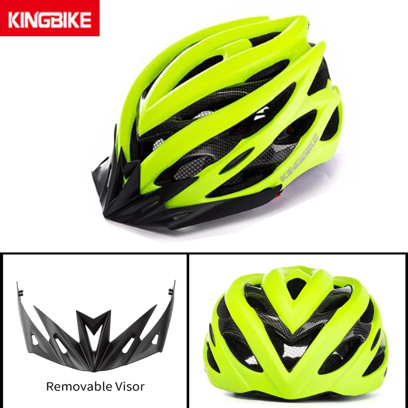 KINGBIKE велосипедные шлемы для мужчин и женщин, велосипедный шлем, задний светодиодный светильник для горной дороги, MTB руля, интегрально формованный велосипедный шлем 56-63 см