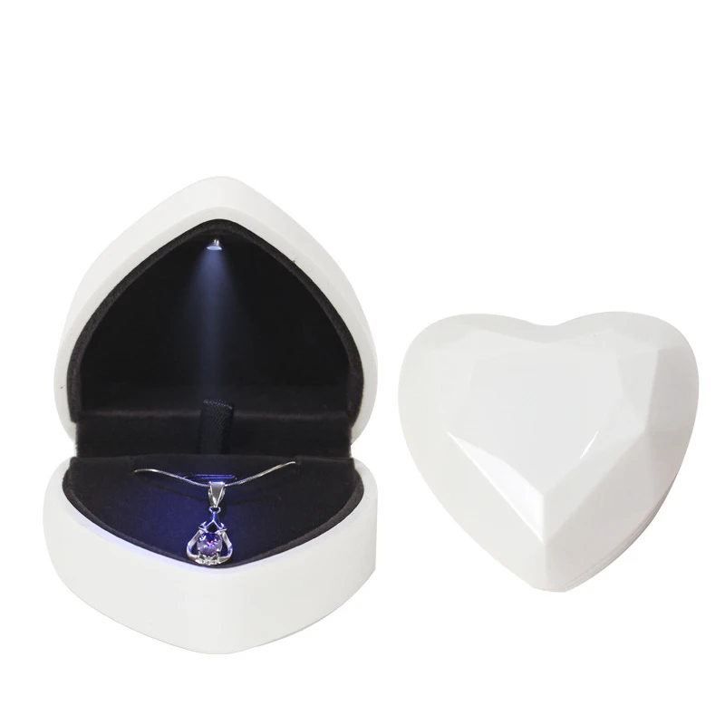 

LED Light Pendant Necklace Wedding Gift Jewelry Box Luxury Heart small jewellery boxes