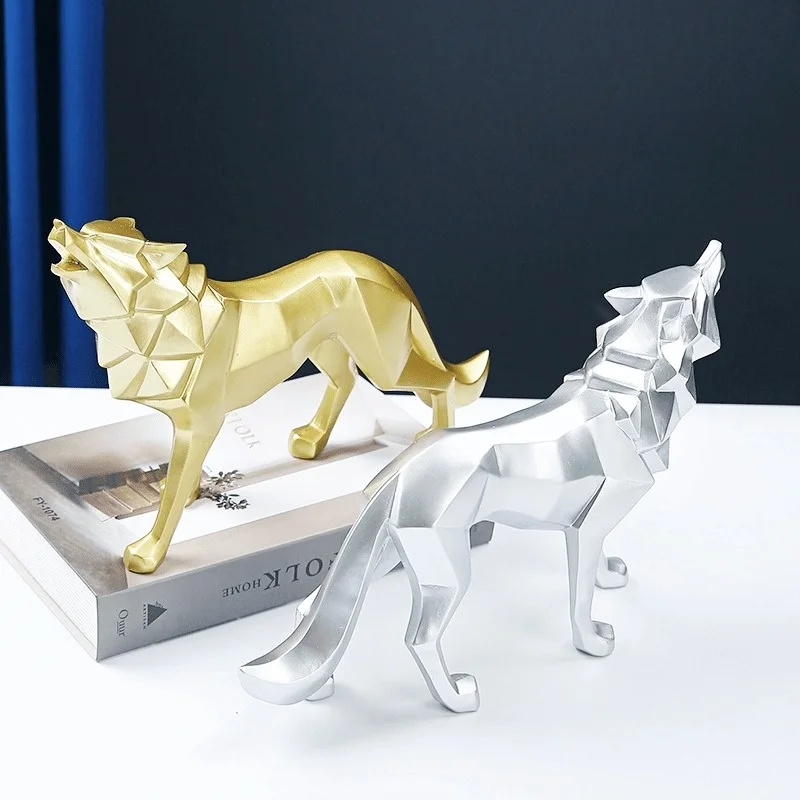 

Абстрактный тотем, волк, собака, орнамент, Геометрическая Смола, украшение для дома, аксессуары, современные подарки, поделки