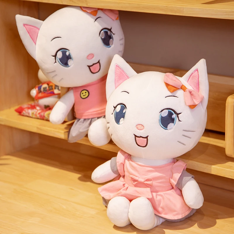 

Симпатичная кошка, плюшевые игрушки, кавайная плюшевая Набивная игрушка, кошка, подушка, куклы, украшение для комнаты, игрушки для девочек и ...