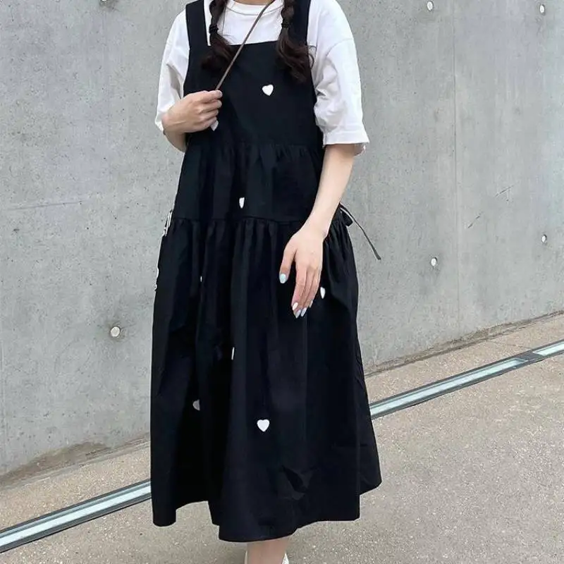 

Summer Women's Dress 2021 Japanese College Cute Suspender Dress Female Student Korean Loose Mid-length Long dress Sundresses