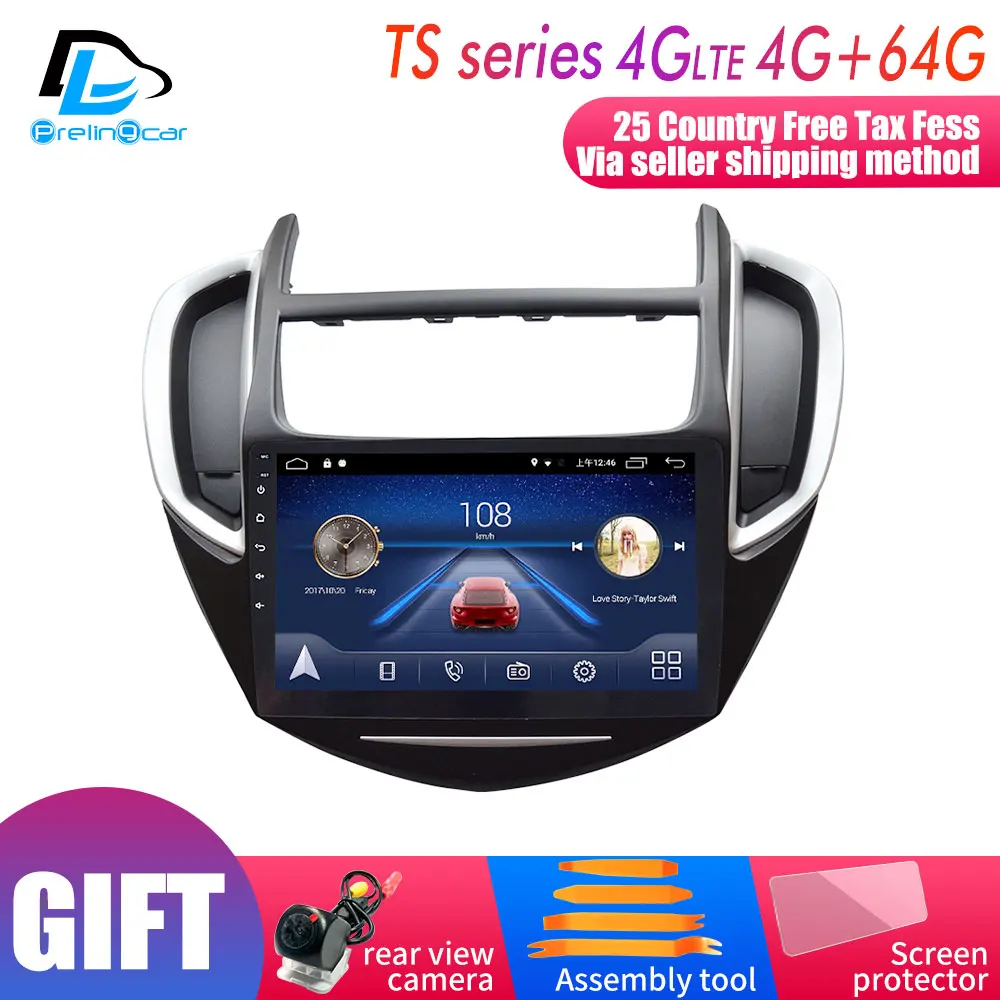 TS player 4G64G 4G Lte Android 9,0 Автомобильный мультимедийный навигатор gps DVD плеер для Chevrolet Trax трекер 15 16 17 18 лет ips экран радио - Цвет: TS player 4G64G