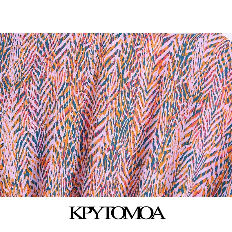 KPYTOMOA женское шикарное модное с комбинированным принтом мини платье винтажное