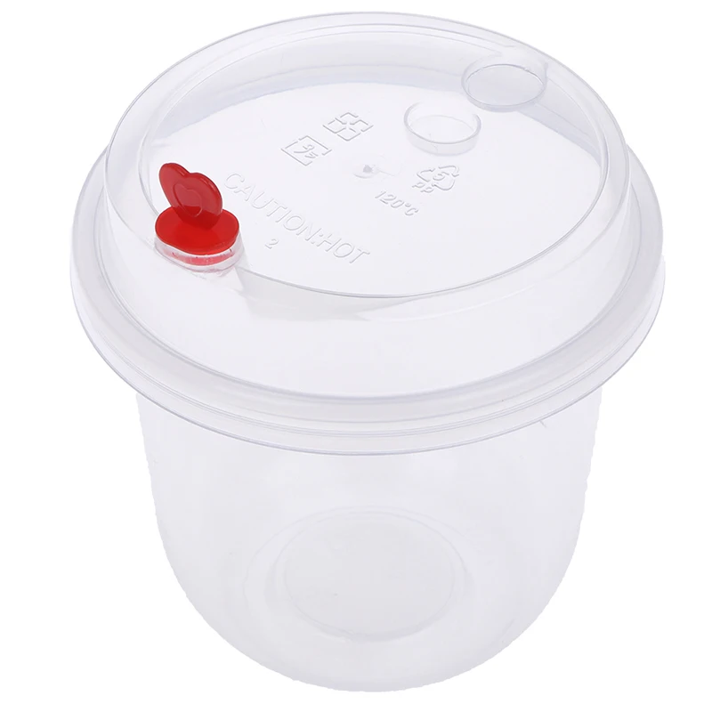 Цилиндрический контейнер для хранения с крышкой 360 мл прозрачный пластиковый