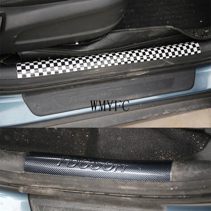 

ABS Sill Kick Scuff Plate Protector Trim Cover Car Styling Accessories for Hyundai Tucson 2015 2016 2017 2018