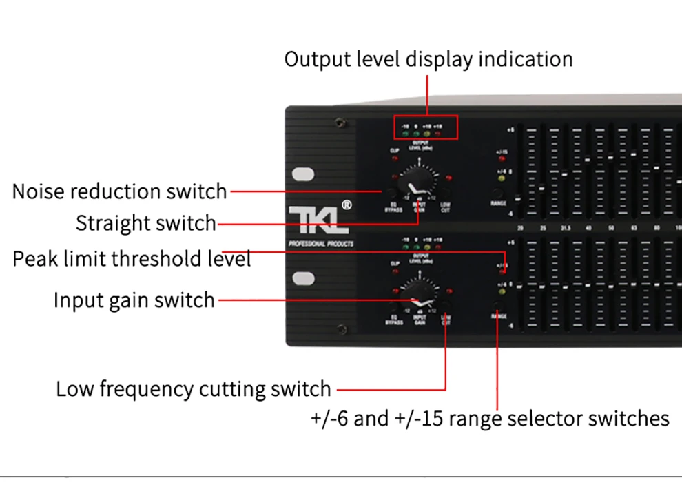 TKL 231 звуковая система аудио оборудование DJ сцена лучшее качество двухканальный 31 полосный графический аудио эквалайзер звуковая система