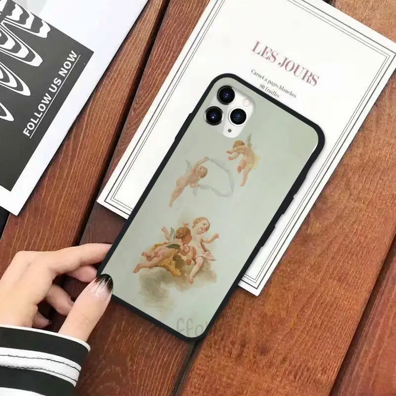 

Angel Baby Cupid Retro art Phone Case for iPhone 11 12 pro XS MAX 8 7 6 6S Plus X 5S SE 2020 XR