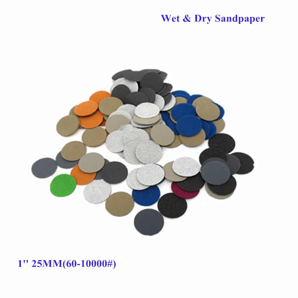 

50PCS 1 Inch(25mm) Silicon Carbide Hook&Loop Round Sandpaper Wet/Dry Sanding Discs for Dremel Tools Polishing Accessories