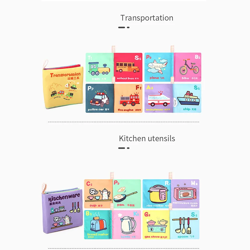 

6 Pcs/lot Infant Early Education Enlightenment Cloth Book Can Be Bitten and Tear Is Not Rotten Baby BB Sound Paper Bath Book