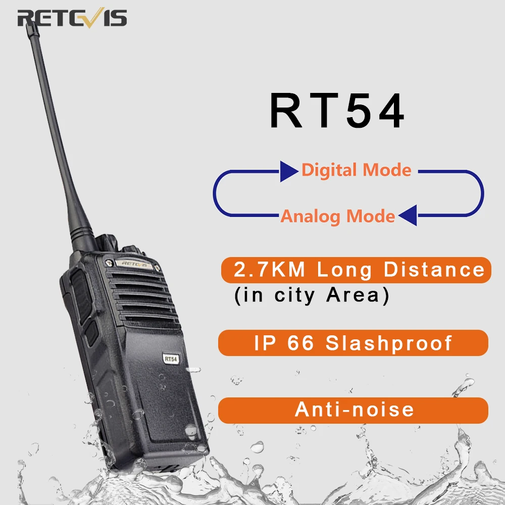 RETEVIS RT54 DMR цифровая/аналоговая рация двухстороннее радио 5 Вт Портативный