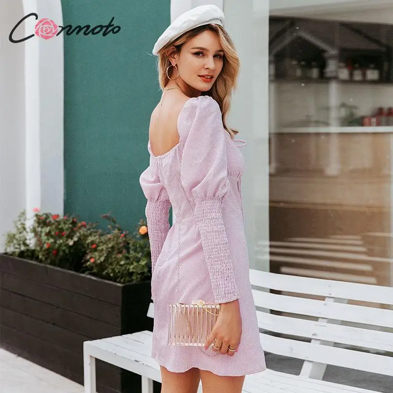 Женские вечерние платья с длинным рукавом Conmoto розовое элегантное винтажное