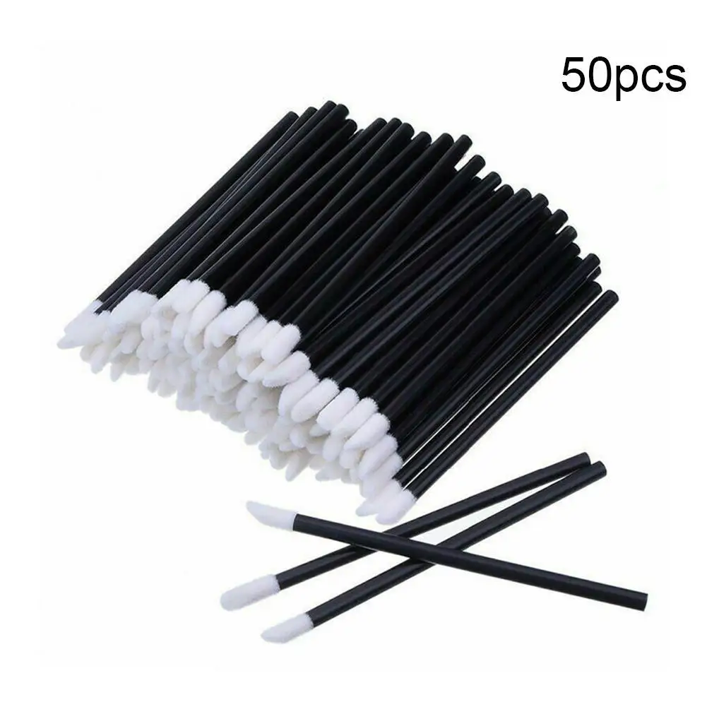 

50pcs Disposable Lip Brush Lipstick Lip Gloss Eyelash Tool Extension Clean Makeup Applicator S4M4