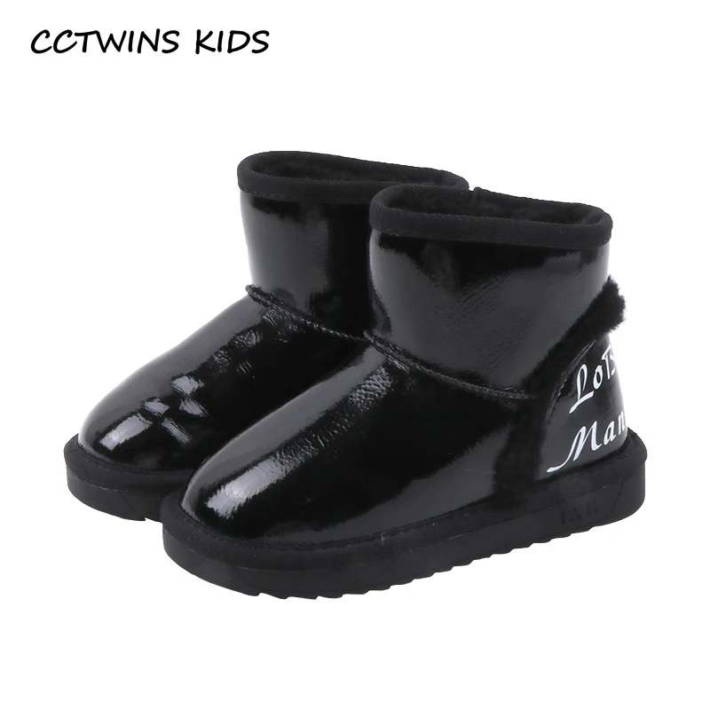 CCTWINS/детская обувь; коллекция года; зимние модные ботинки на меху для мальчиков; повседневные короткие ботинки для детей; Черная теплая обувь; SNB077