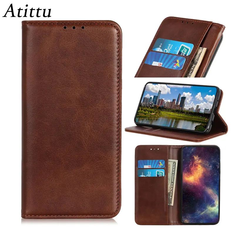 Чехол для телефона iPhone 11 чехол Роскошный из воловьей кожи с магнитным отделением