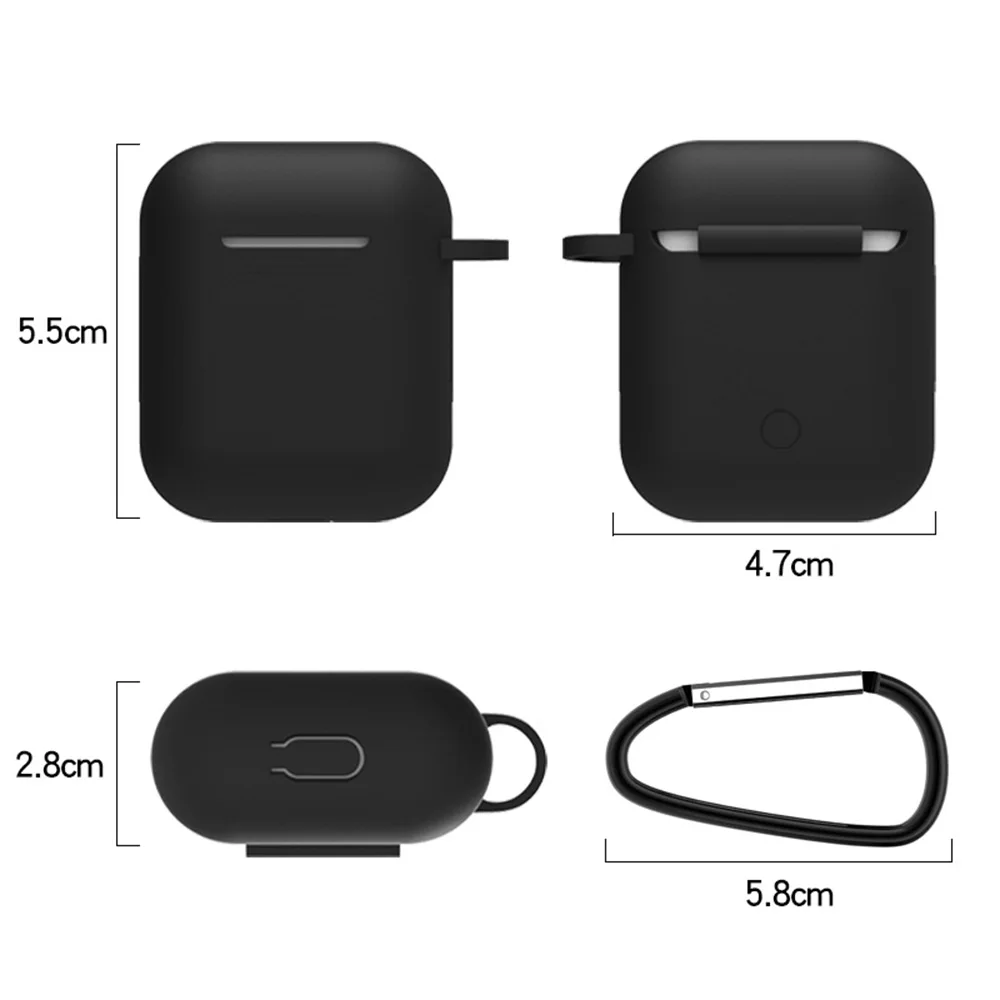 Силиконовый противоударный чехол для наушников защитный AirPods 2 го поколения с