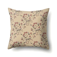 flower polyester cushion cover floral countryside style pillow case decorative for sofa seat bed home living room decor 4545cm