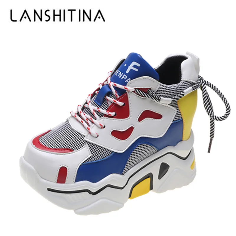 

2020 Autumn Mixed Colors Women Sneakers Breathable Platform Shoes Designer Chunky Sneakers Fashion Basket Femme Dad Casual Shoes