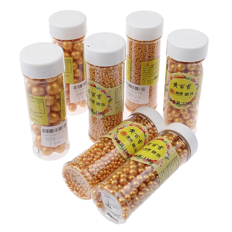 130 г золотые бусины круглые съедобные жемчужные выпечка торта DIY помадка