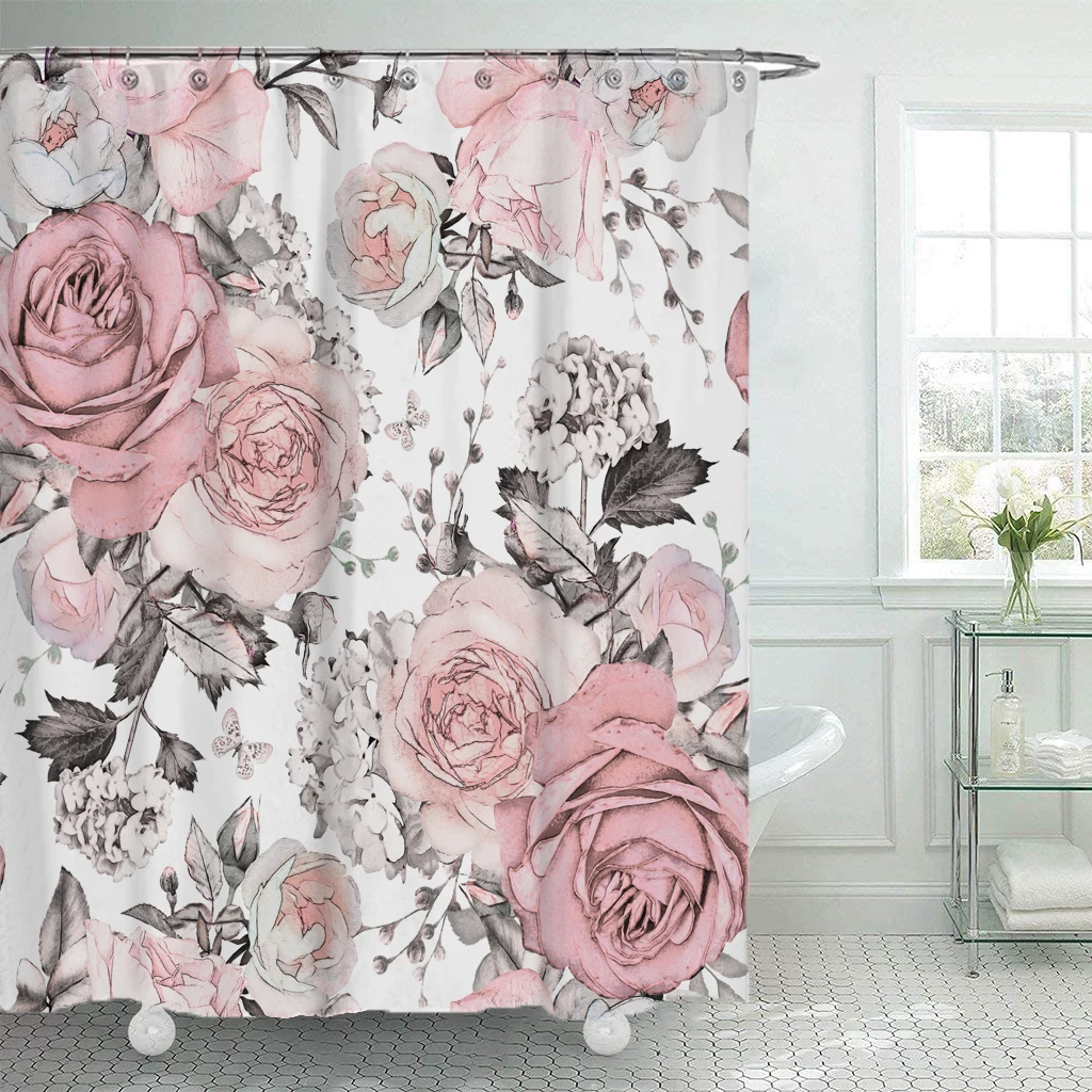 

Розовый цветок занавеска для душа в настоящее время являетесь пользователем без премиум-класса, большими лепестками роз занавеска для ванн...