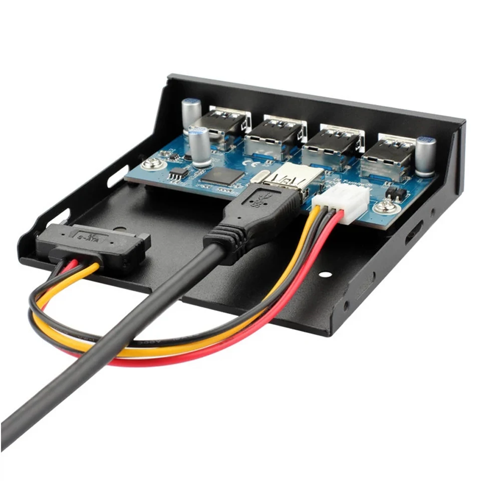 MOWU 3 5-дюймовый 4-портовый USB 5 чехол для компьютера с расширительной передней