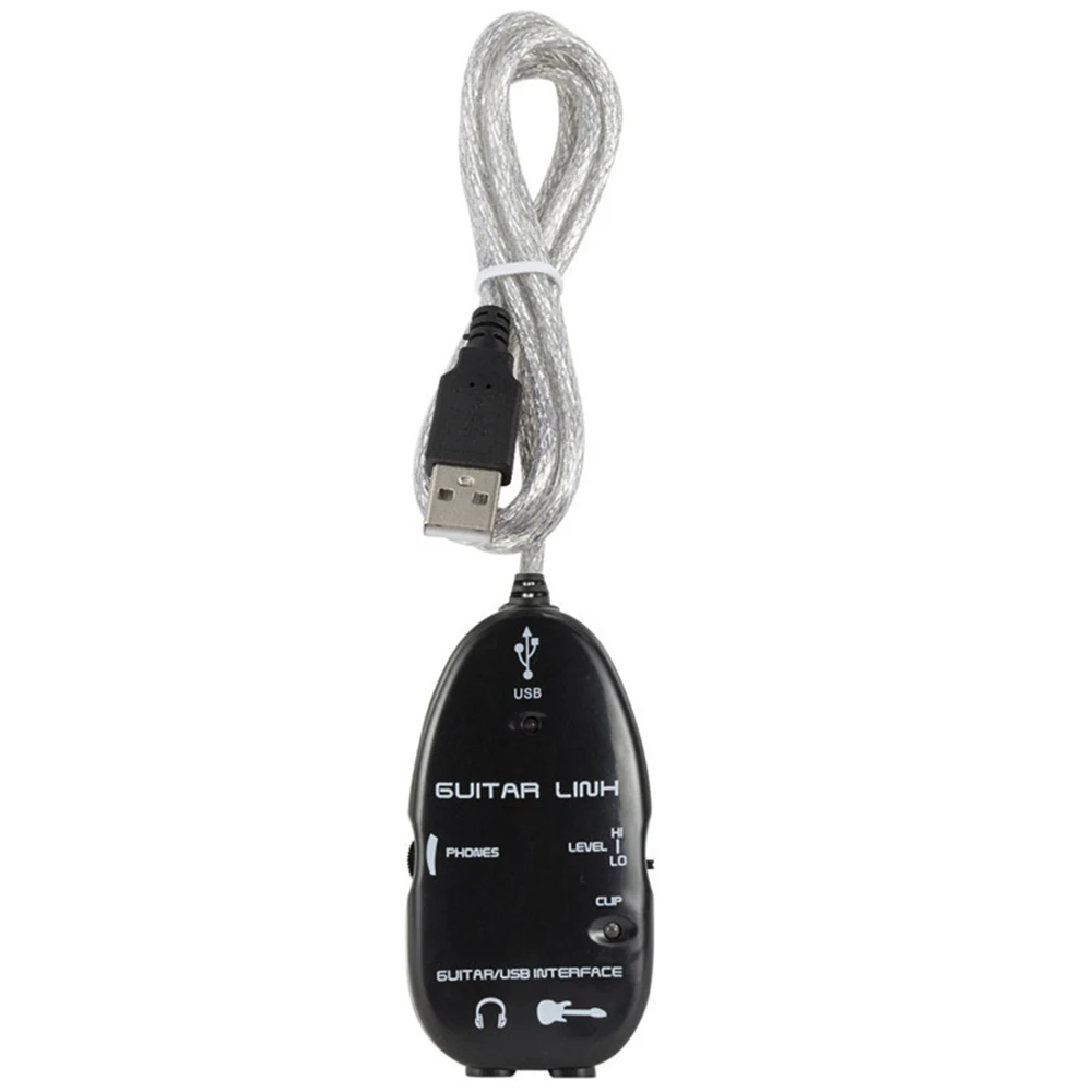 

Guitar to USB Interface Link Cable Adapter Audio Connector Recorder for PC/Computer Guitar Accessaries