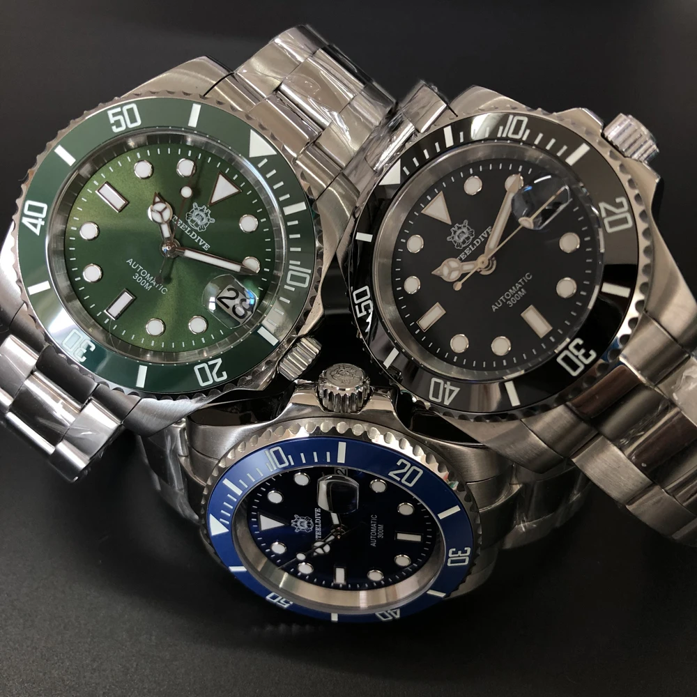 

Mechanical Diver Wristwatches Men Japan NH35 Automatic Watch Sport 300M Diving Stainless Steel Sapphire Crystal Swim Clock 2020