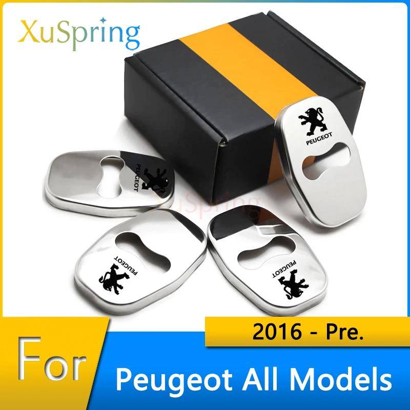 

Car Door Lock Covers Cap Protective Case Accessories Stainless Steel Styling For Peugeot 207 208 301 308 508 2008 3008 4008 5008