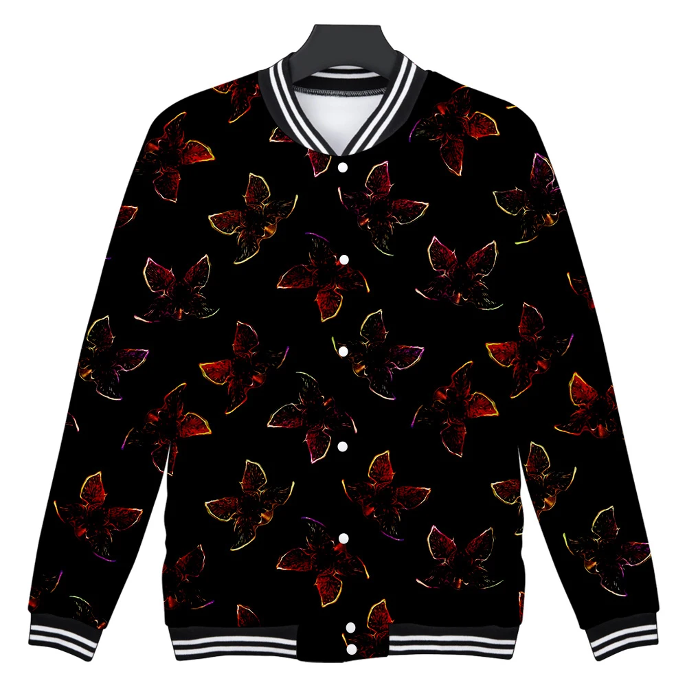 

Незнакомец вещь 3D бейсбольная куртка для мальчиков и для девочек, осенняя куртка с цветочным принтом, штаны с принтом в виде бейсбольная кур...