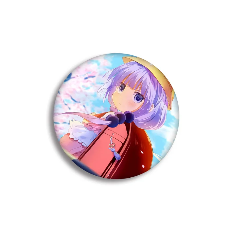 1 шт. 58 мм Kobayashi-san Chi no Maid Dragon KannaKamui супер милые девушки косплей использовать DIY значки акриловые значки брошь - Окраска металла: see chart