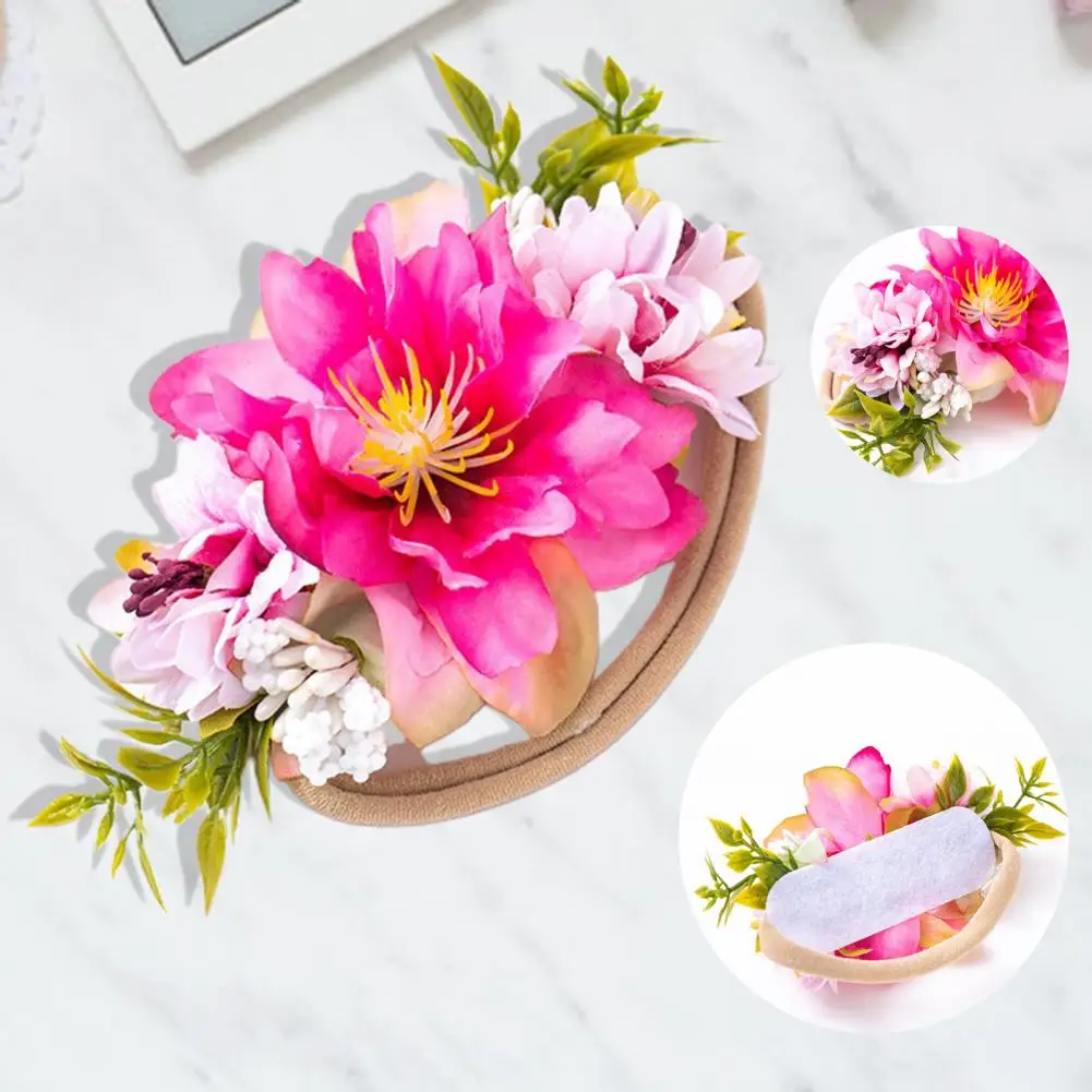 Diadema de estilo campestre para beb&eacute;, cinta para el pelo de estilo campestre, Rosa transpirable, creativa-3