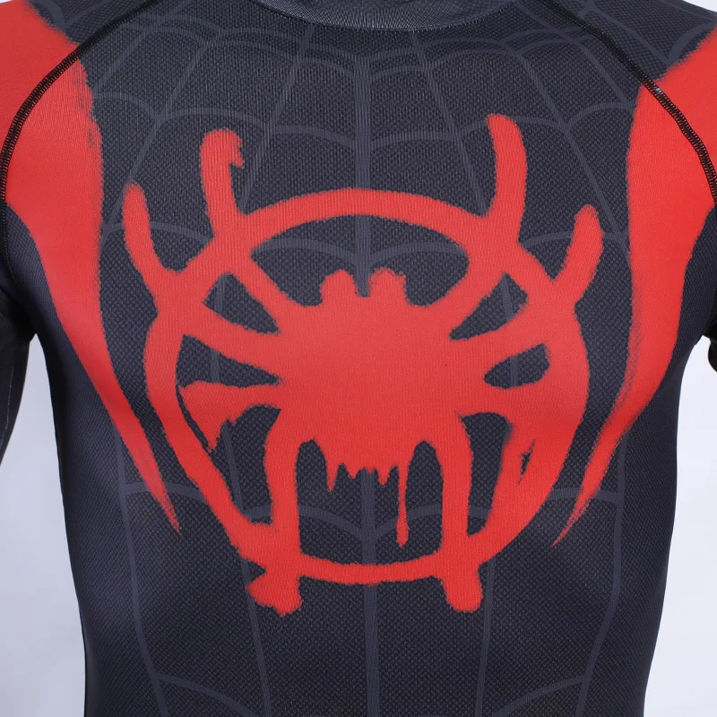 Новейшая серия компрессионных рашгардов Spider-man для мужчин с принтом для косплея и фитнеса, футболка Spiderman T-shirt для бега в спортзале, сухая и подходящая.