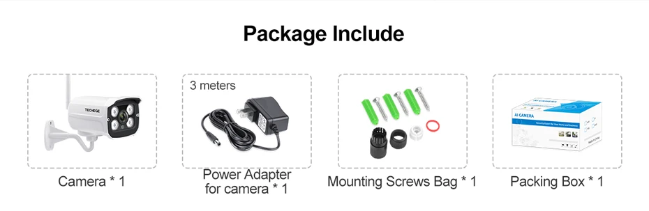 Techege HD 1080P беспроводная SD карта слот аудио IP камера 2.0MP wifi камера безопасности ночное видение металлическая Водонепроницаемая камера для улицы