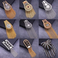 diy one piece breastpin tassels shoulder board epaulet metal patches for clothing qr 2558