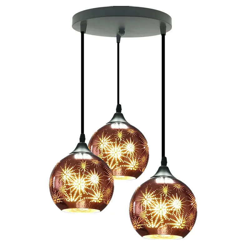 Скандинавский современный подвесной Лофт 7 цветов стеклянный блеск светильник