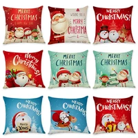 xmas christmas pillow case cotton linen sofa throw cushion cover home decor