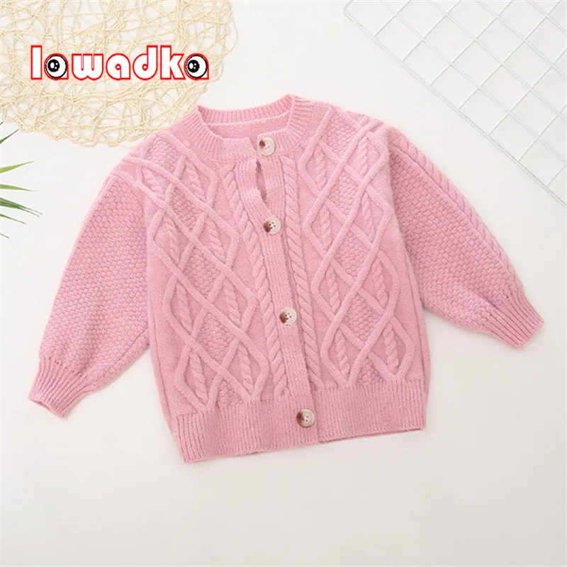 

Lawadka New Winter Autumn Knitted Sweater For Girls Cardigan Coats Fashion Children's Outerwear Solid Knit Kids Girl Clothes