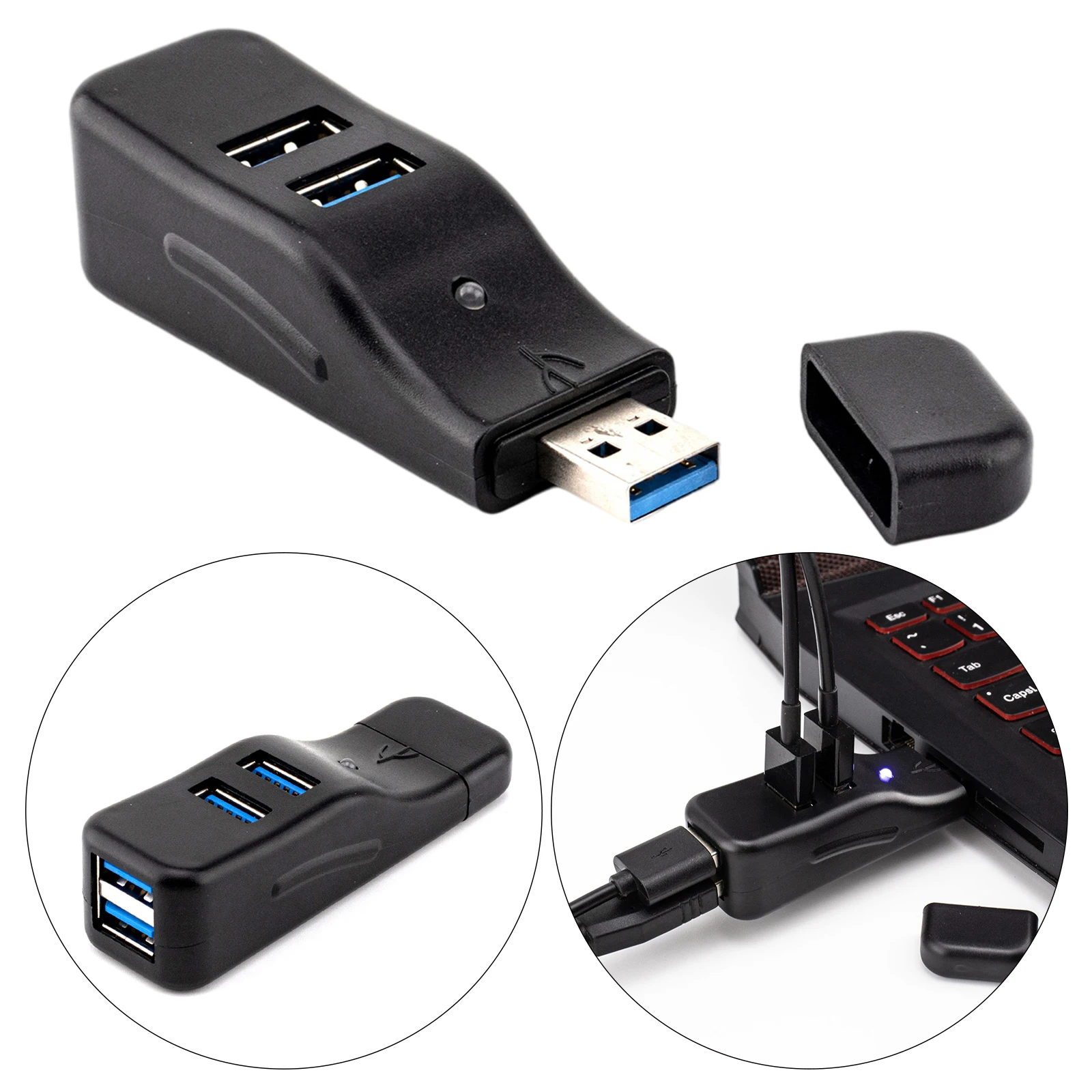 

USB Hub USB Port Expander, 4 Port USB 3.0, Portable for Desktop PC Laptop Fast Data Transfer USB Splitter Extension Plug & Play