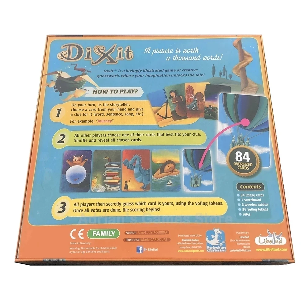 

Newest Dixit Board Game Family Entertaining Card Games 3-6 Players English Edition Children Party Game Expand Full Pack