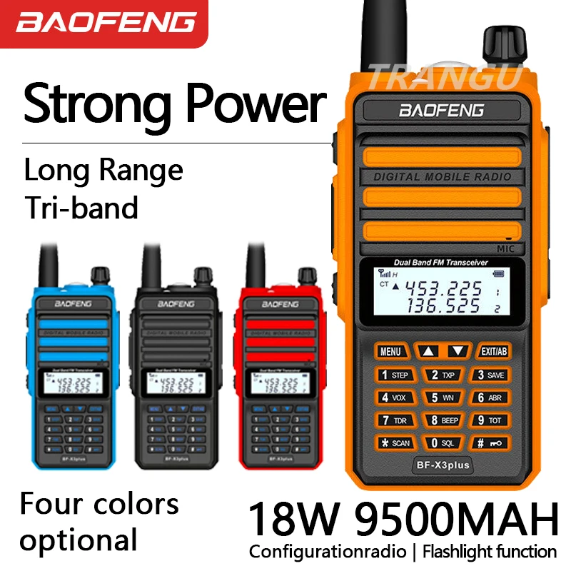 

2021 BF X3 Plus High Power Walkie Talkie Long Range Tri-band Ham CB Radio Portable hf Transceiver BaoFeng UV-5R Update Version