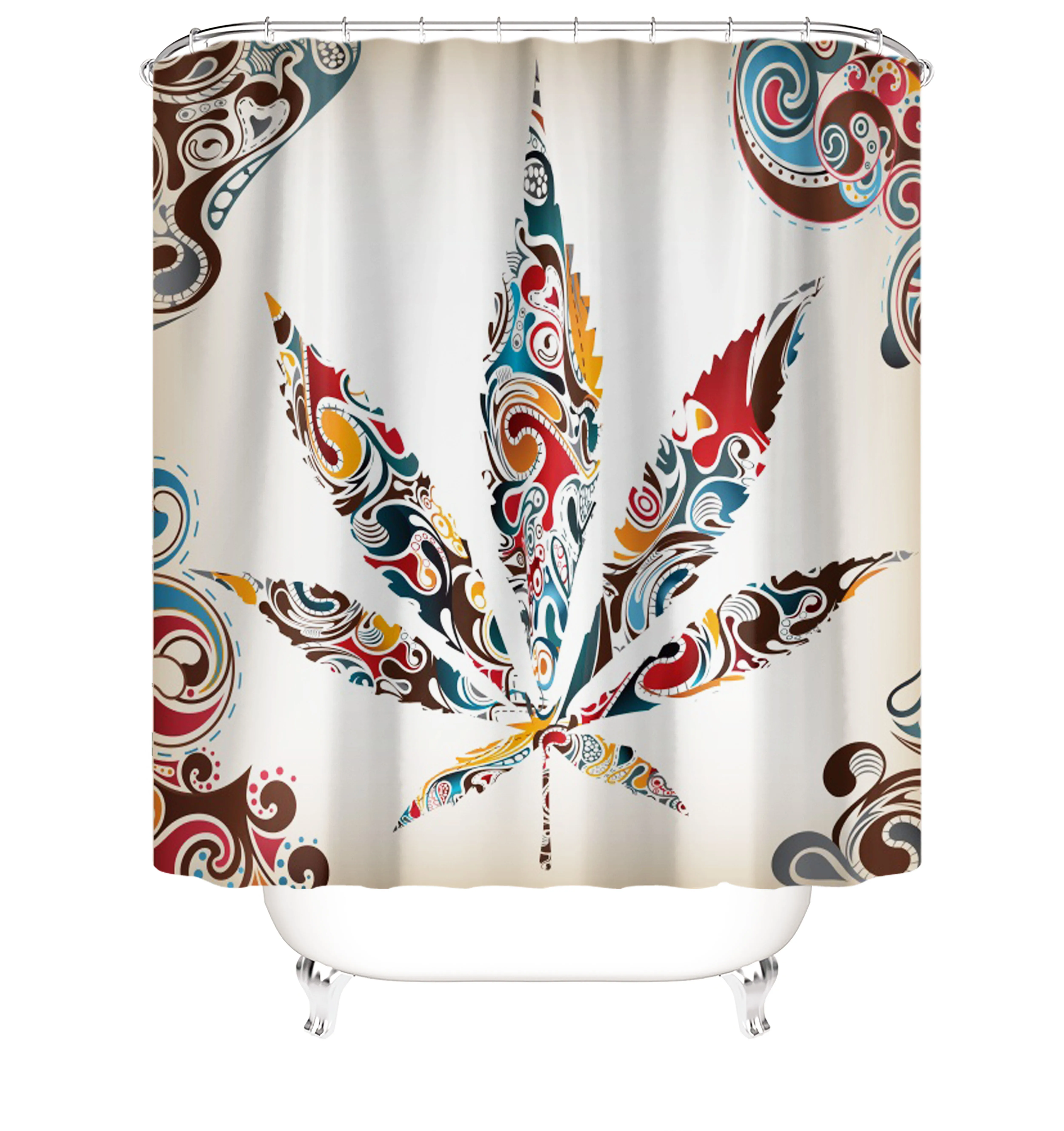 Красочная занавеска для душа с кленовыми листьями набор ванной комнаты 3d модные