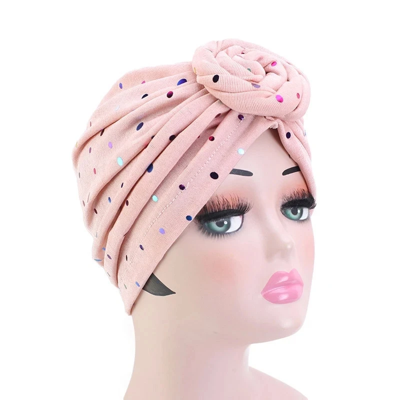 

2020 New Fashion Turban Caps For Women Muslim Cotton Hijab Cap African Headscarf Bonnet Hat Ladies Sequins Headband Turbans