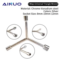 multifunction 3 ways universal triangle wrench key plumber keys outer spanner socket wrench for bicycle repair tools 81012mm