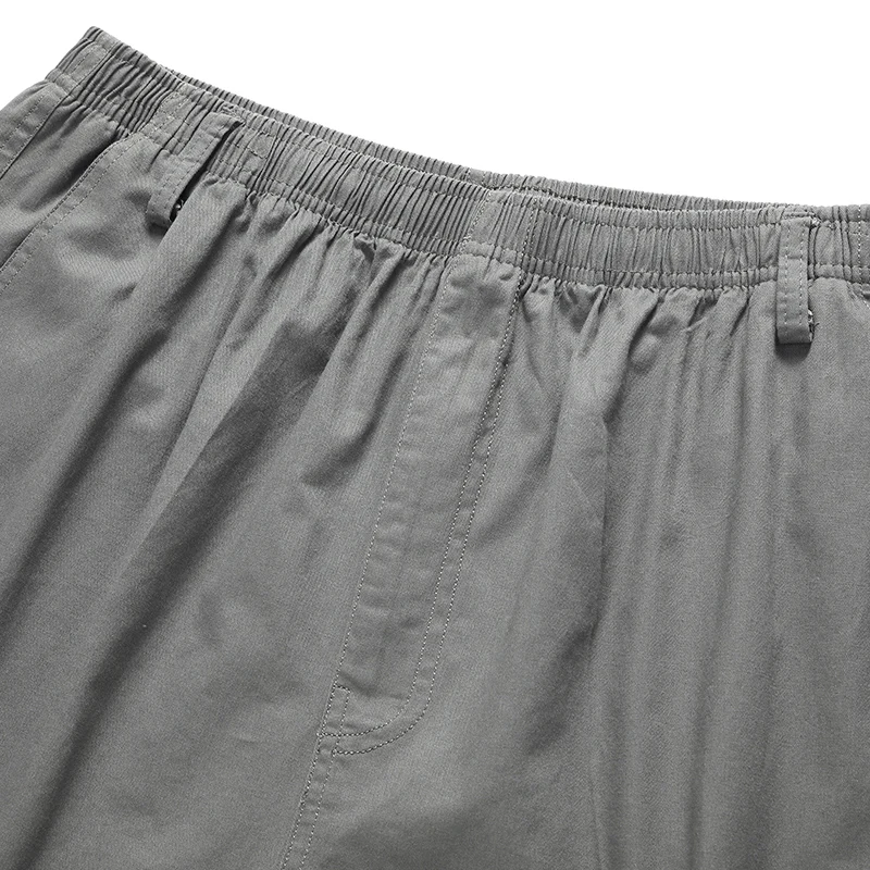 

Cargo Men's Long Length Shorts Summer Multi-Pocket Casual Cotton Elastic Capri Pants Male Military Tactical Short Hot Breeches