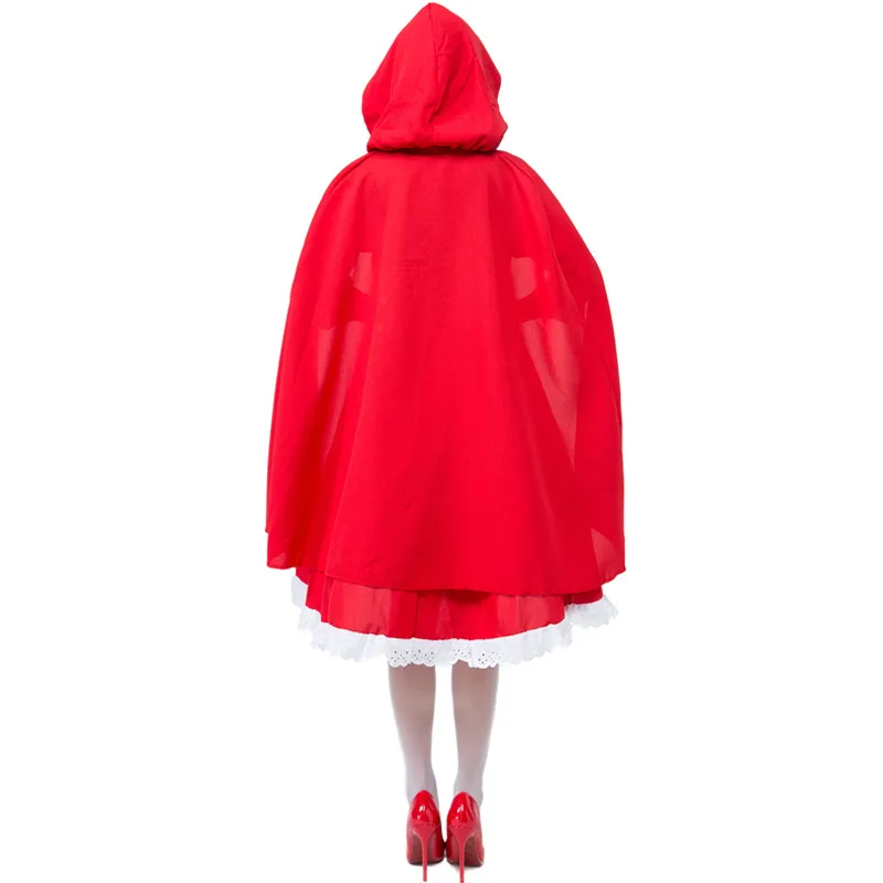 

Little Red Riding Hood Costume for Women Fancy Adult Halloween Cosplay Fantasia Carnival Stage Performance Party Clothing