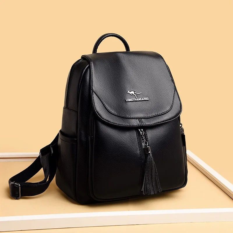 

Backpacks for Women 2021 New Fashion All-match Simple Genuine Leather Shoulder Purses and Handbags Luxury Designer Lipstick Bag