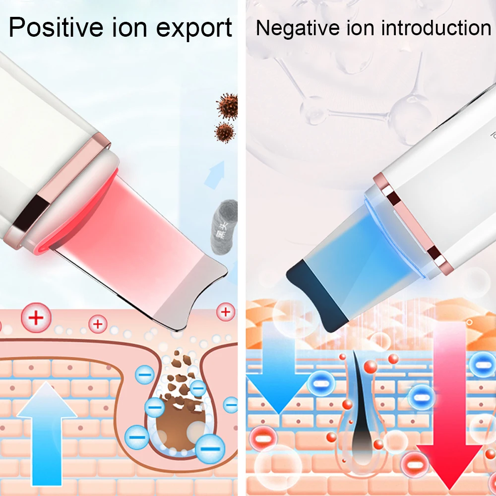 Ультразвуковой скребок для кожи Электрический спа устройство очистки лица от